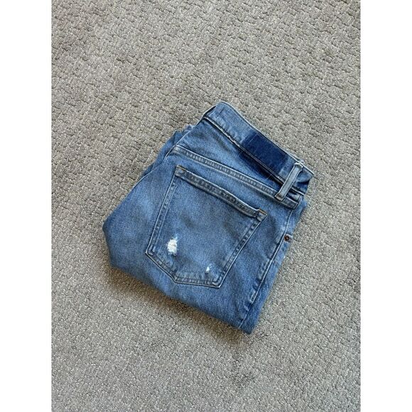 Abercrombie & Fitch '90s Straight Low Rise Curve Love Jeans Sz 29/8R Distressed - Picture 8 of 8
